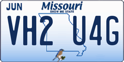 MO license plate VH2U4G