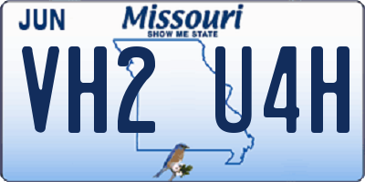 MO license plate VH2U4H