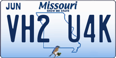 MO license plate VH2U4K