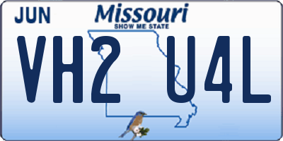 MO license plate VH2U4L