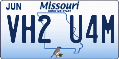 MO license plate VH2U4M