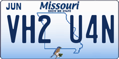 MO license plate VH2U4N