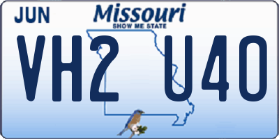 MO license plate VH2U4O