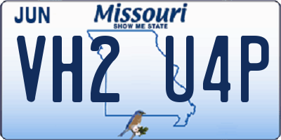 MO license plate VH2U4P