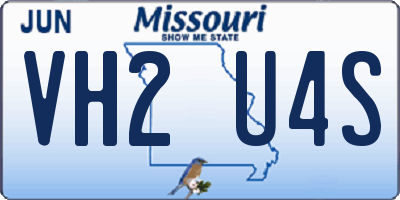 MO license plate VH2U4S