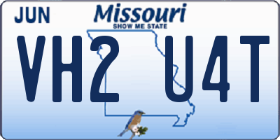 MO license plate VH2U4T
