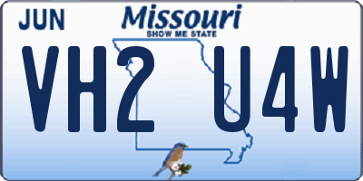MO license plate VH2U4W