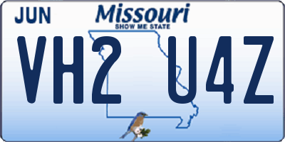 MO license plate VH2U4Z