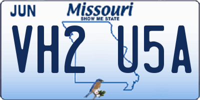 MO license plate VH2U5A