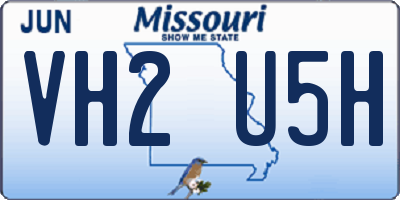 MO license plate VH2U5H