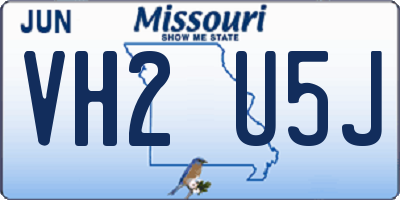 MO license plate VH2U5J
