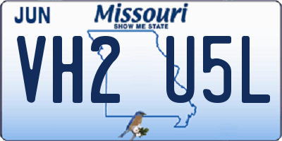 MO license plate VH2U5L