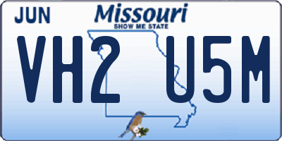 MO license plate VH2U5M