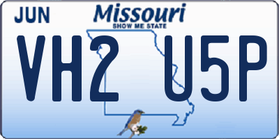 MO license plate VH2U5P