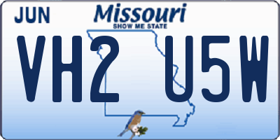 MO license plate VH2U5W