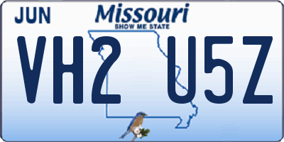 MO license plate VH2U5Z
