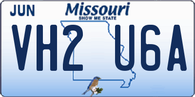 MO license plate VH2U6A
