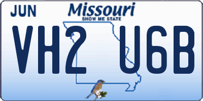 MO license plate VH2U6B