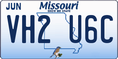 MO license plate VH2U6C