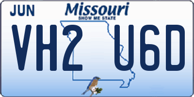 MO license plate VH2U6D