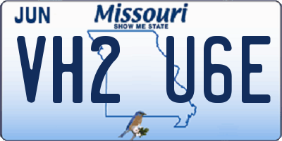 MO license plate VH2U6E