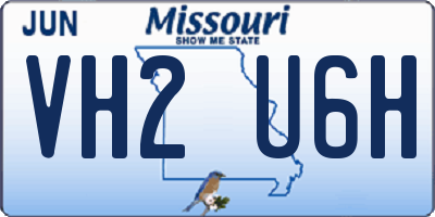MO license plate VH2U6H