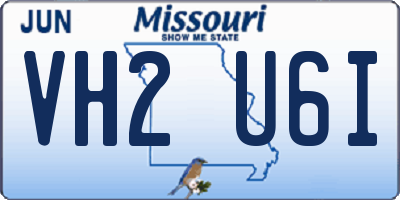 MO license plate VH2U6I