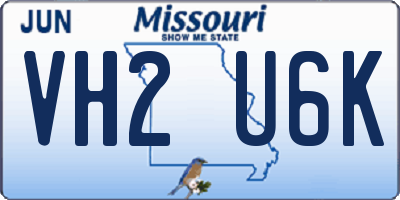 MO license plate VH2U6K