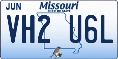 MO license plate VH2U6L
