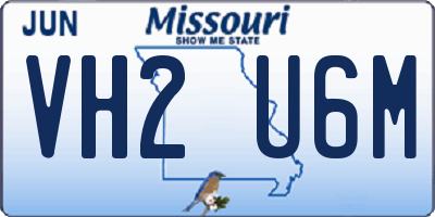 MO license plate VH2U6M