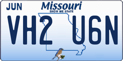 MO license plate VH2U6N