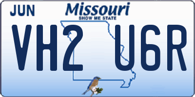 MO license plate VH2U6R