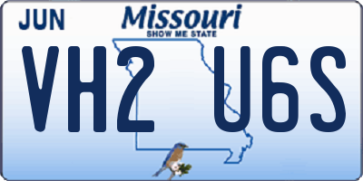 MO license plate VH2U6S