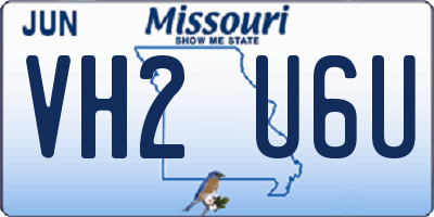 MO license plate VH2U6U