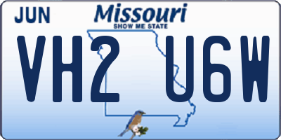 MO license plate VH2U6W