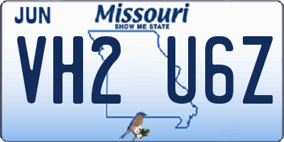 MO license plate VH2U6Z