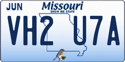 MO license plate VH2U7A