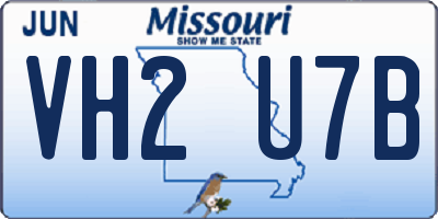 MO license plate VH2U7B