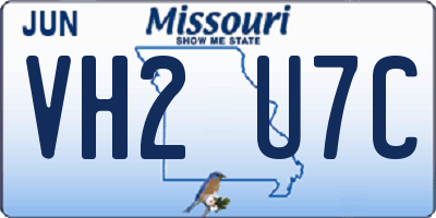 MO license plate VH2U7C