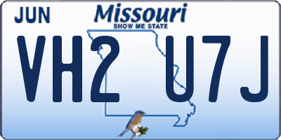 MO license plate VH2U7J