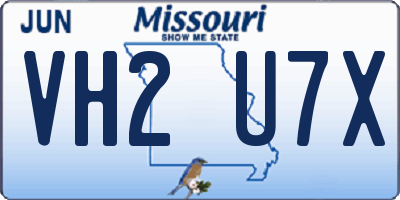 MO license plate VH2U7X