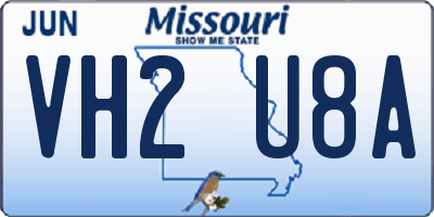 MO license plate VH2U8A