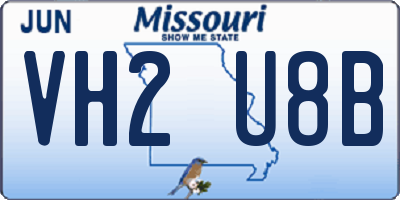 MO license plate VH2U8B