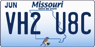 MO license plate VH2U8C