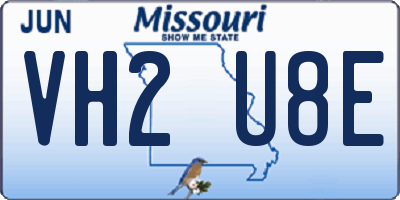 MO license plate VH2U8E