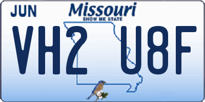 MO license plate VH2U8F