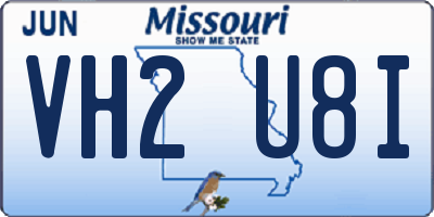MO license plate VH2U8I