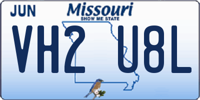 MO license plate VH2U8L