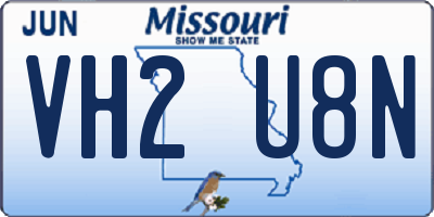 MO license plate VH2U8N
