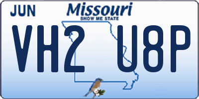 MO license plate VH2U8P